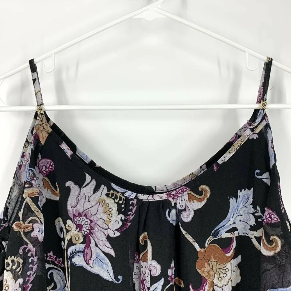 White House Black Market Dress Floral Cold Shoulder - Picture 3 of 10